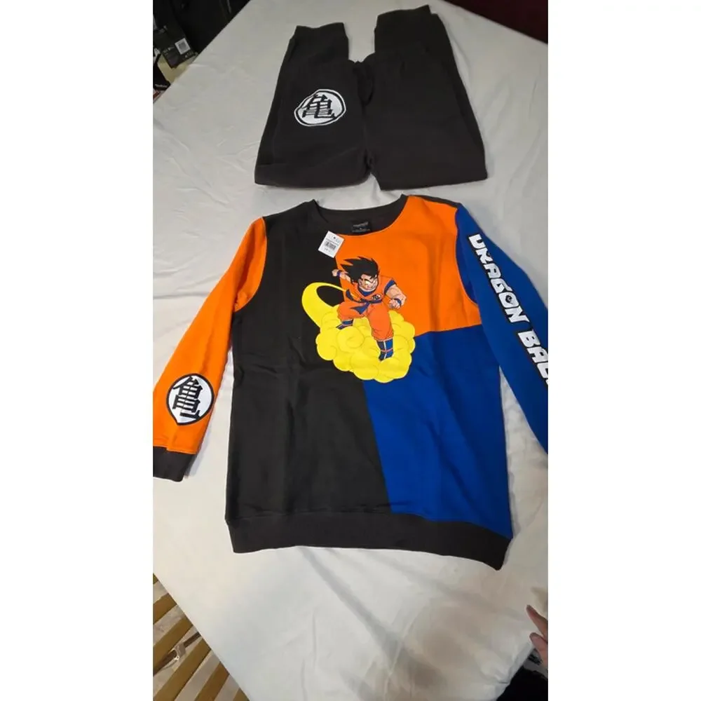 Dragon Ball Z Goku 2 Piece Set Youth XL Sweatshirt Joggers Anime Outfit NWT Blk
